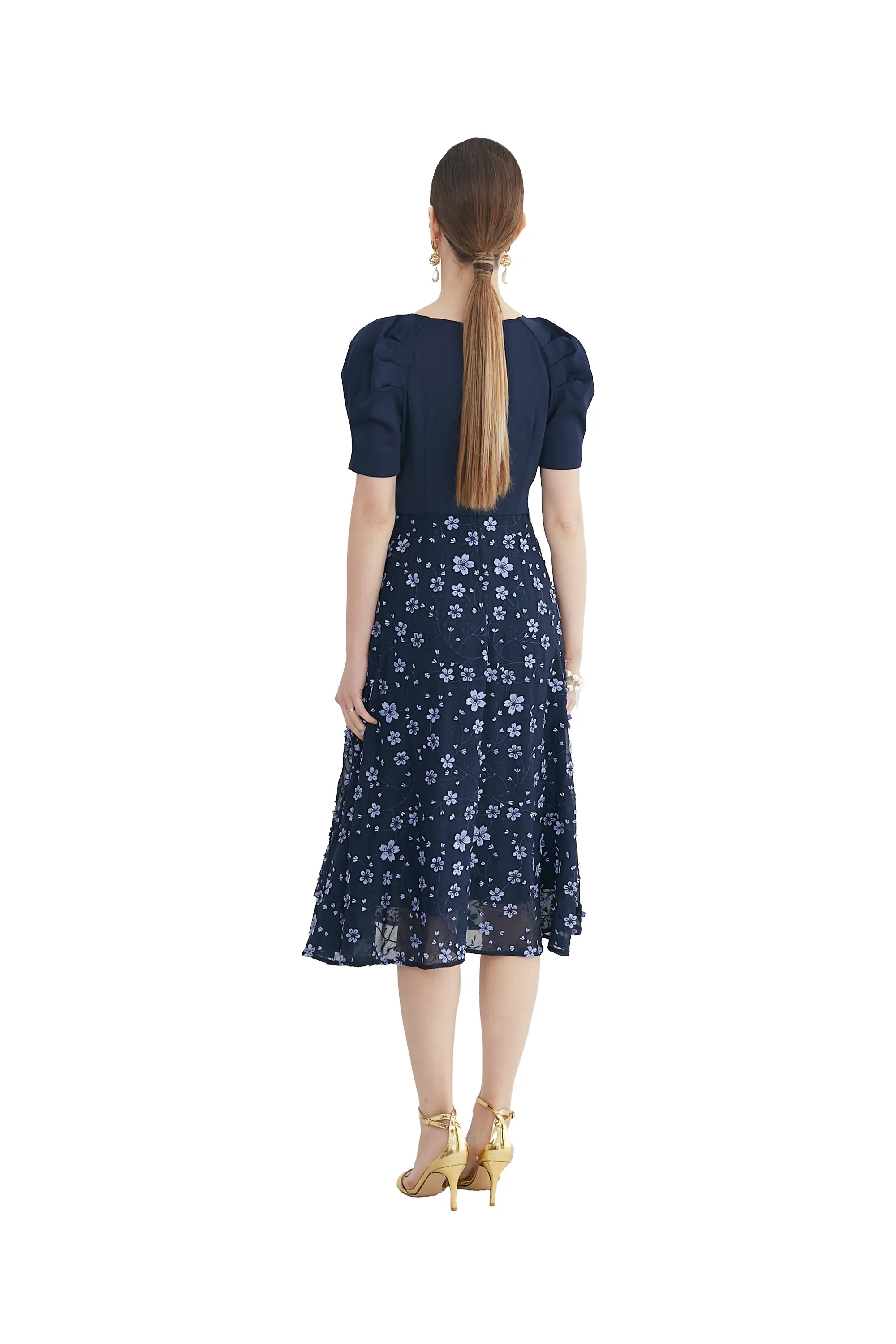 Pretty Navy Blue Floral Dress - Fresh Style ULA